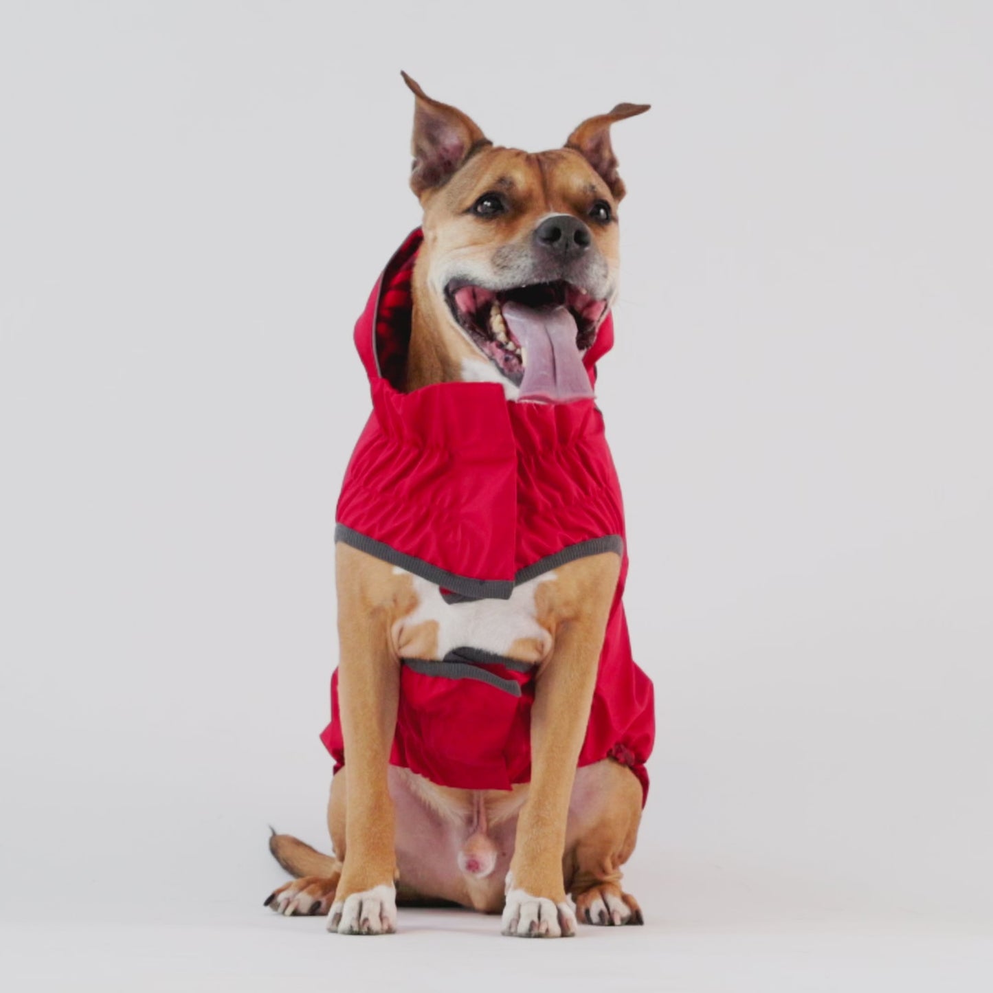 Reversible Elasto-Fit Raincoat - Red
