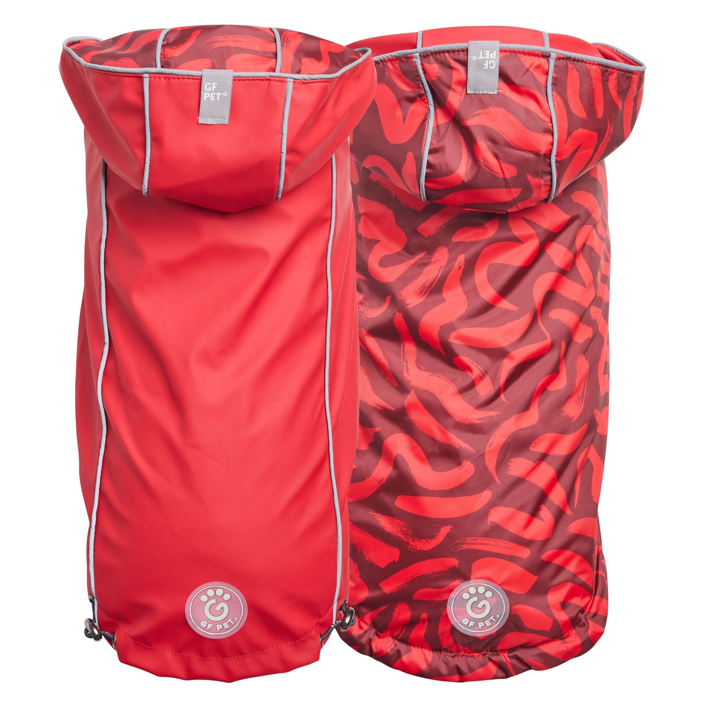 Reversible Elasto-Fit Raincoat - Red