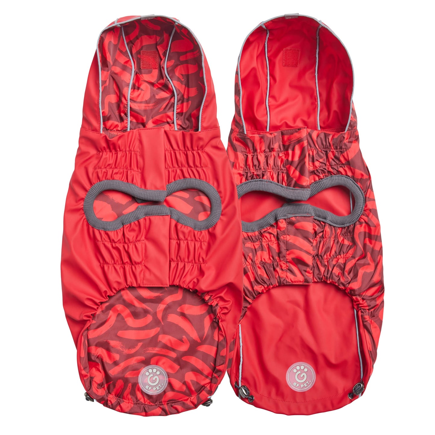 Reversible Elasto-Fit Raincoat - Red