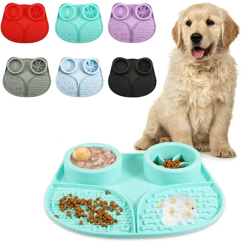 4 in 1 Durable Silicone Slow Eating Mat Non Slip