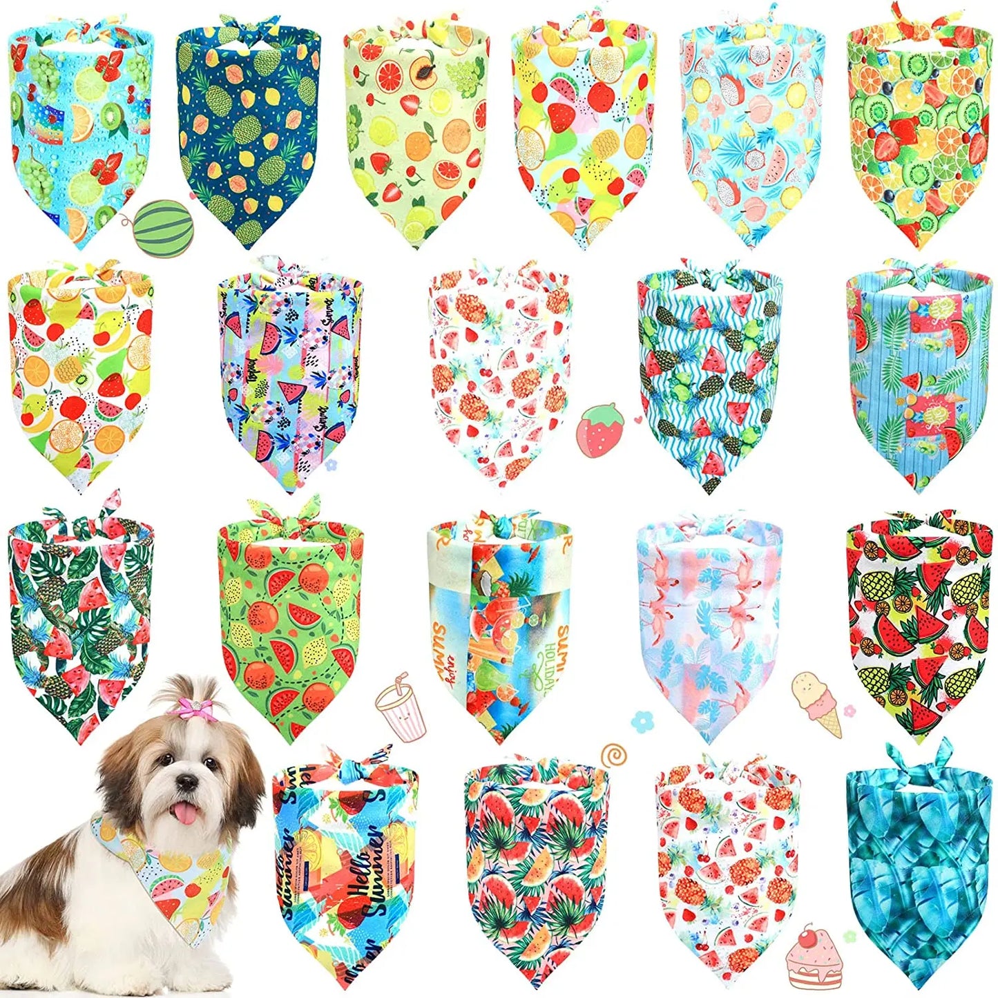 20 Pack Dog Bandana Holiday Themes