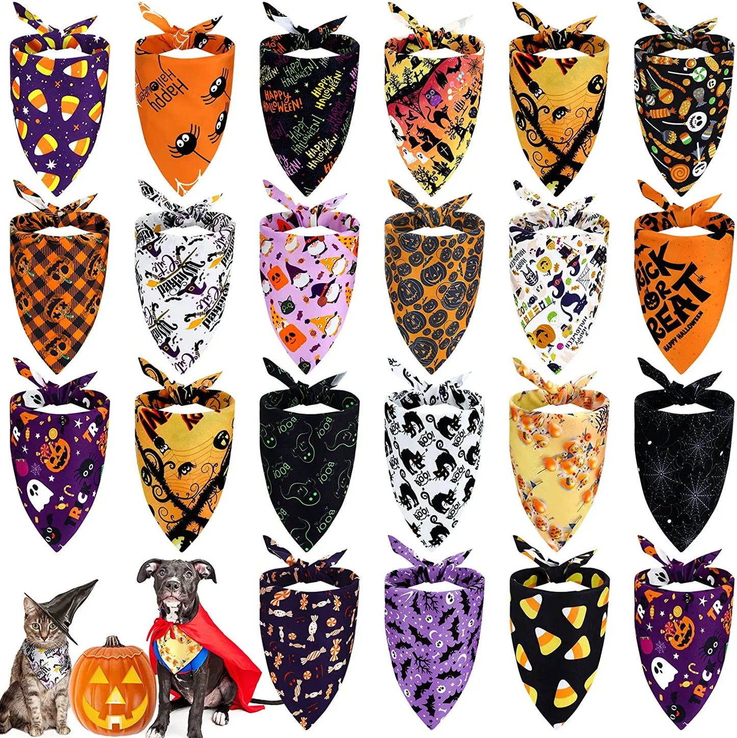 20 Pack Dog Bandana Holiday Themes