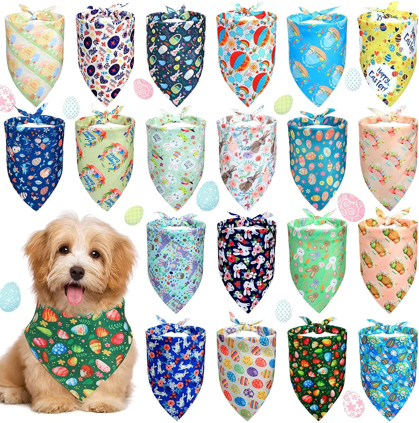 20 Pack Dog Bandana Holiday Themes