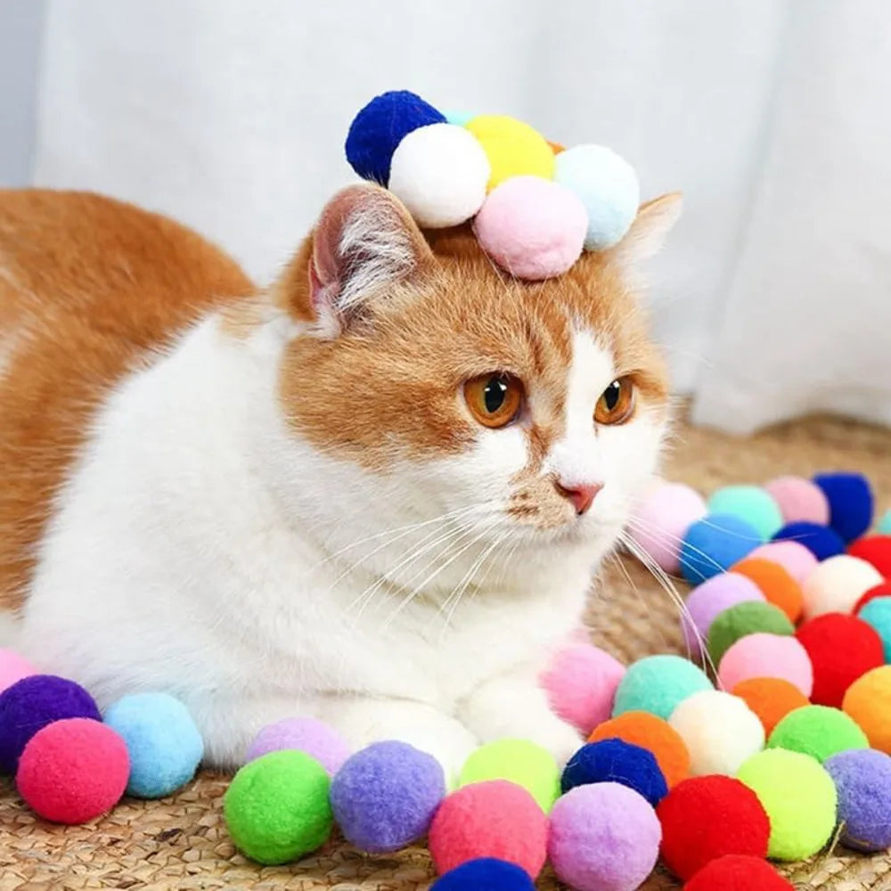 Cat Toy Plush Ball Shooting Gun with Pom Pom Balls