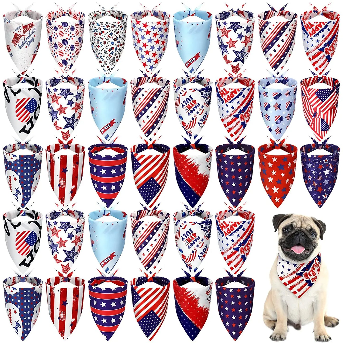 20 Pack Dog Bandana Holiday Themes