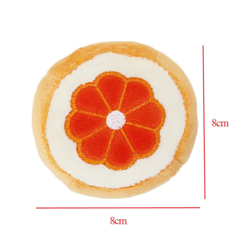 Fruit Pet Toy Squeaker Plushy Chew Toy