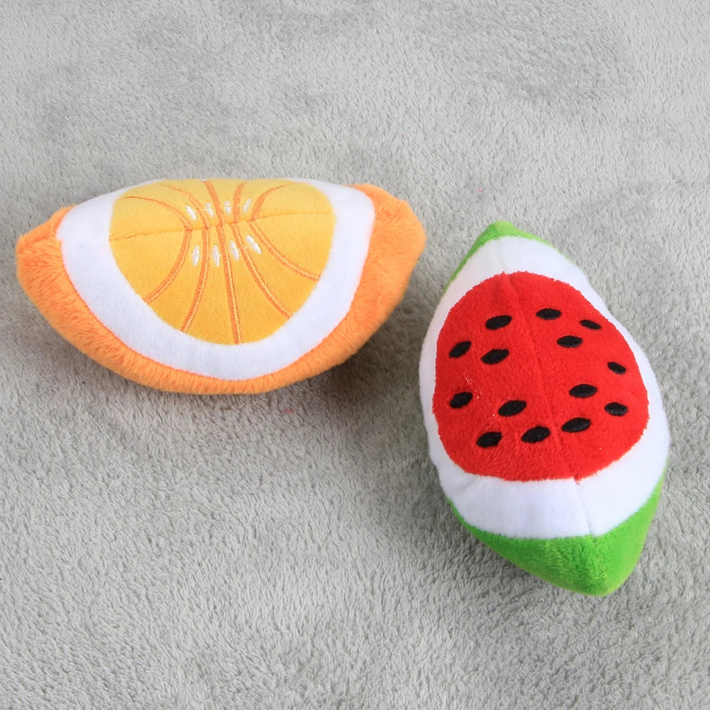 Fruit Pet Toy Squeaker Plushy Chew Toy