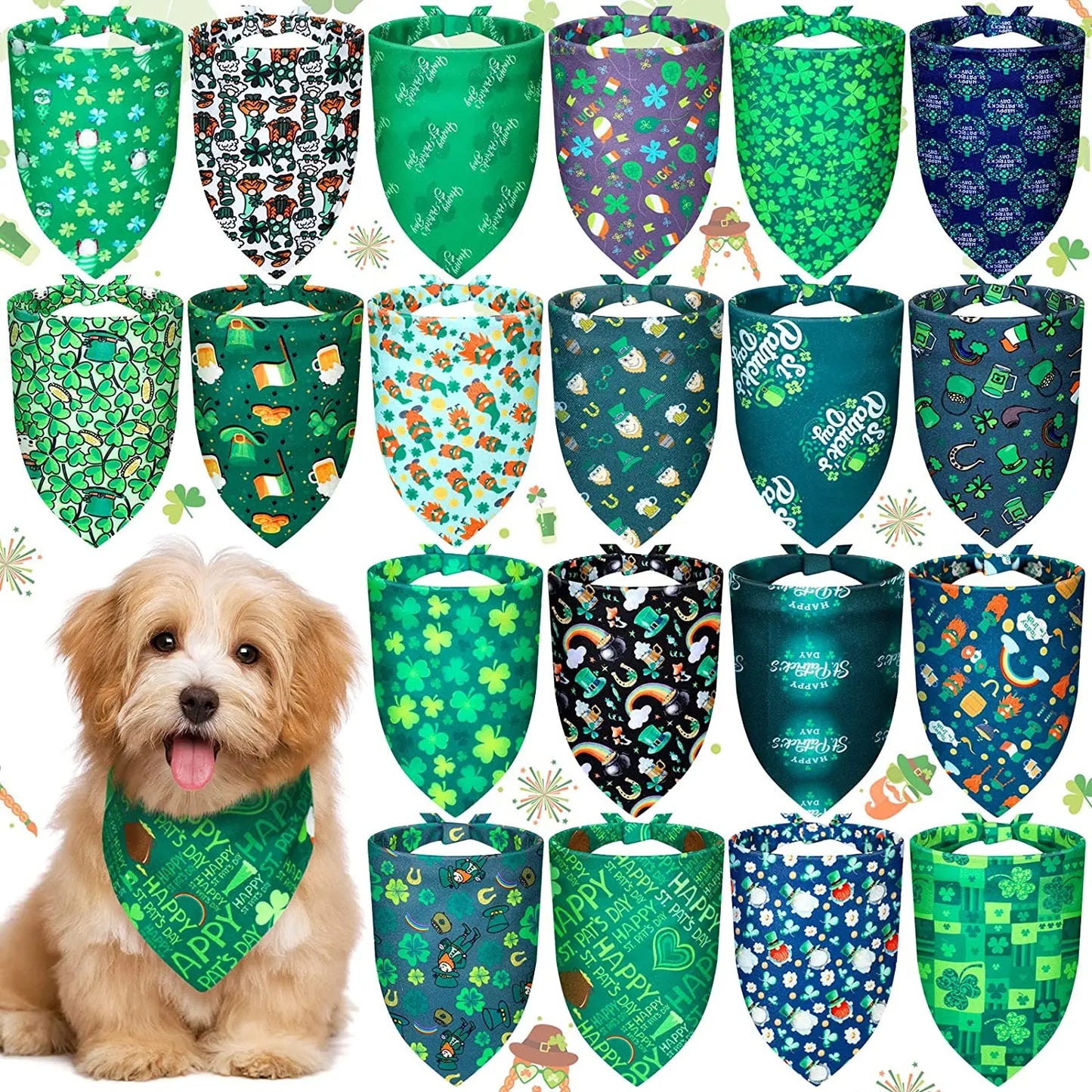 20 Pack Dog Bandana Holiday Themes