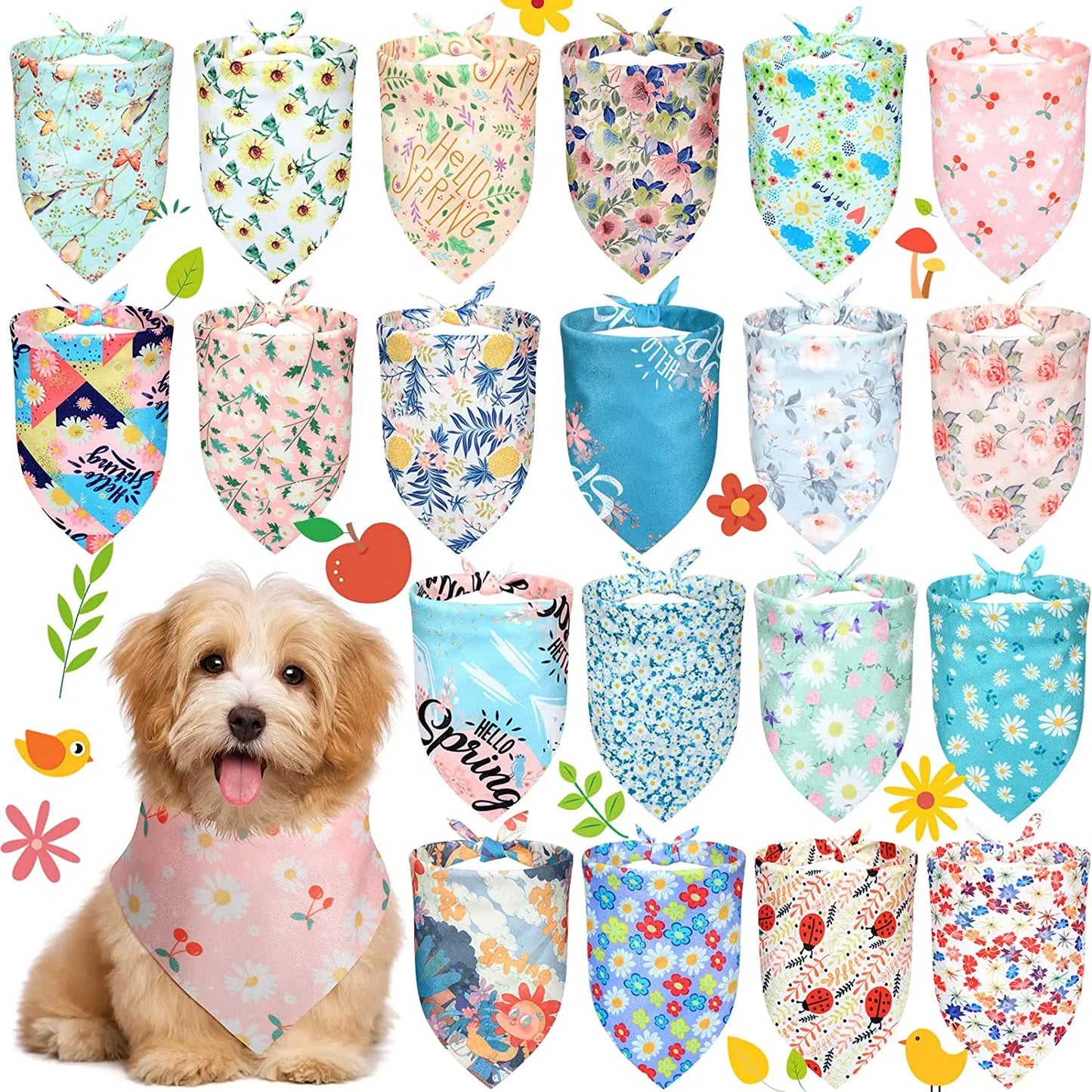 20 Pack Dog Bandana Holiday Themes