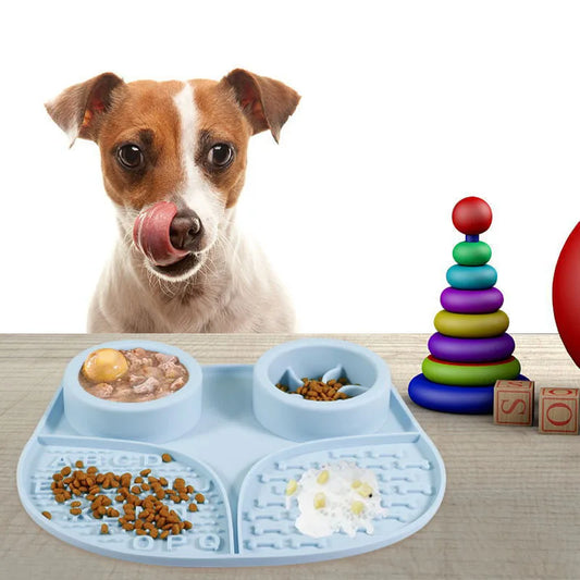 4 in 1 Durable Silicone Slow Eating Mat Non Slip