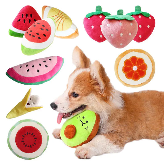 Fruit Pet Toy Squeaker Plushy Chew Toy